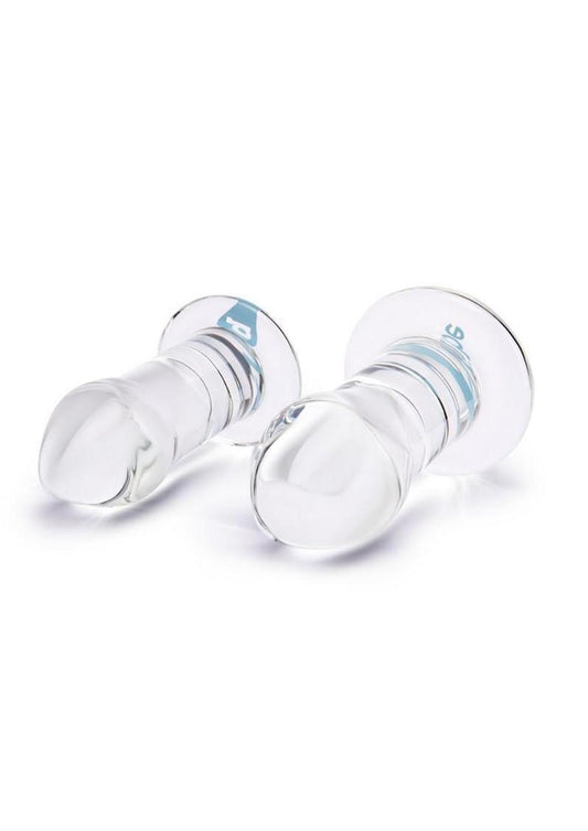 B-Vibe Intermediate Glass Anal Dilators - Clear - 2 Piece/Set