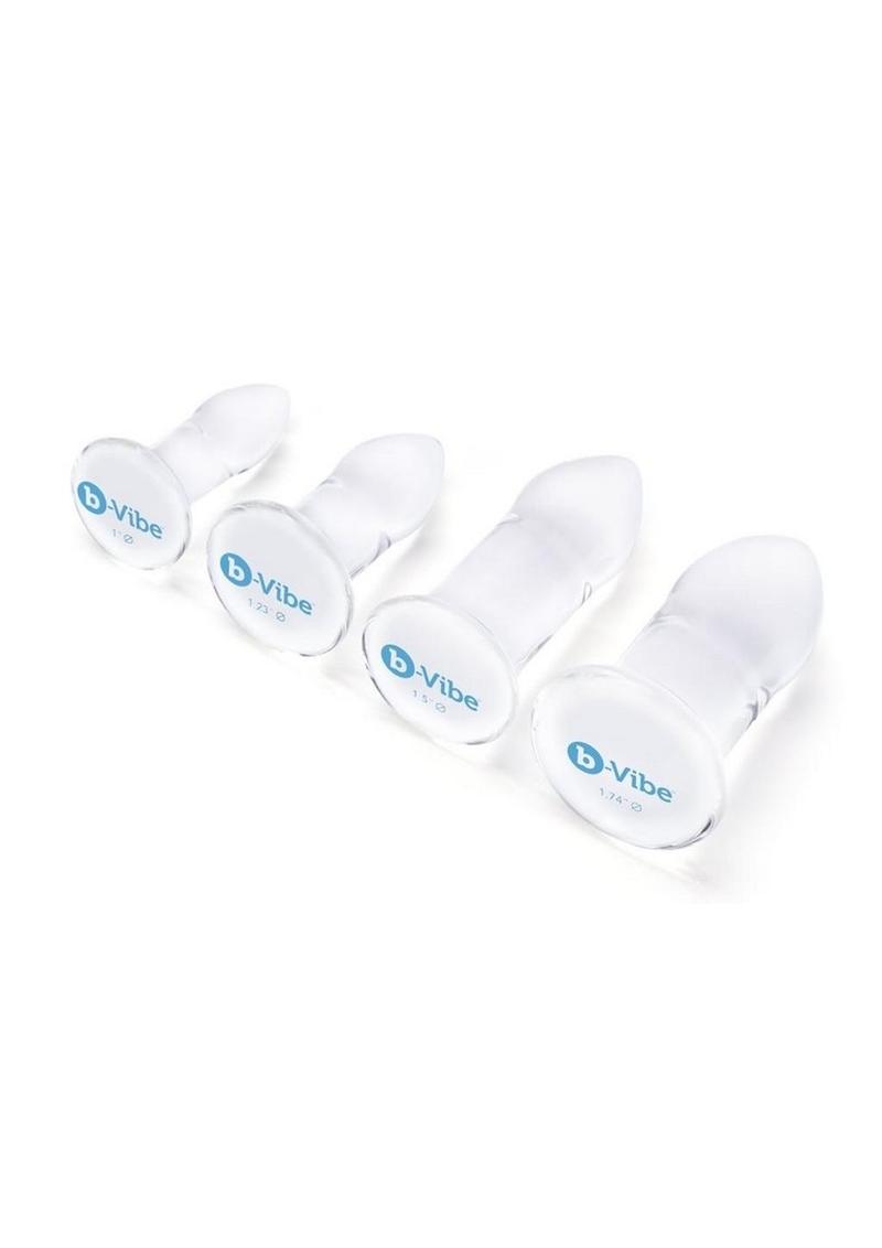 B-Vibes Anal Dilators Glass Plug - Clear - 4 Per Set/Set