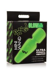 Bang! Glow In The Dark Rechargeable Silicone Mini Wand - Glow In The Dark/Green