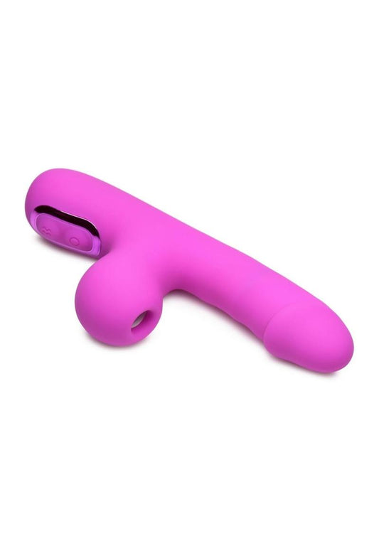 Bang! Mini Suction Rabbit Silicone Rechargeable Vibrator - Purple