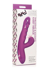 Bang! Thrusting and Sucking Rechargeable Silicone Rabbit Vibrator - Purple