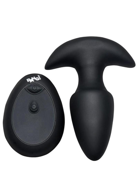 Bang! Thrusting and Vibrating Rechargeable Silicone Butt Plug - Black