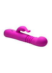 Bang! Thrusting Rechargeable Silicone Rabbit Vibrator - Purple