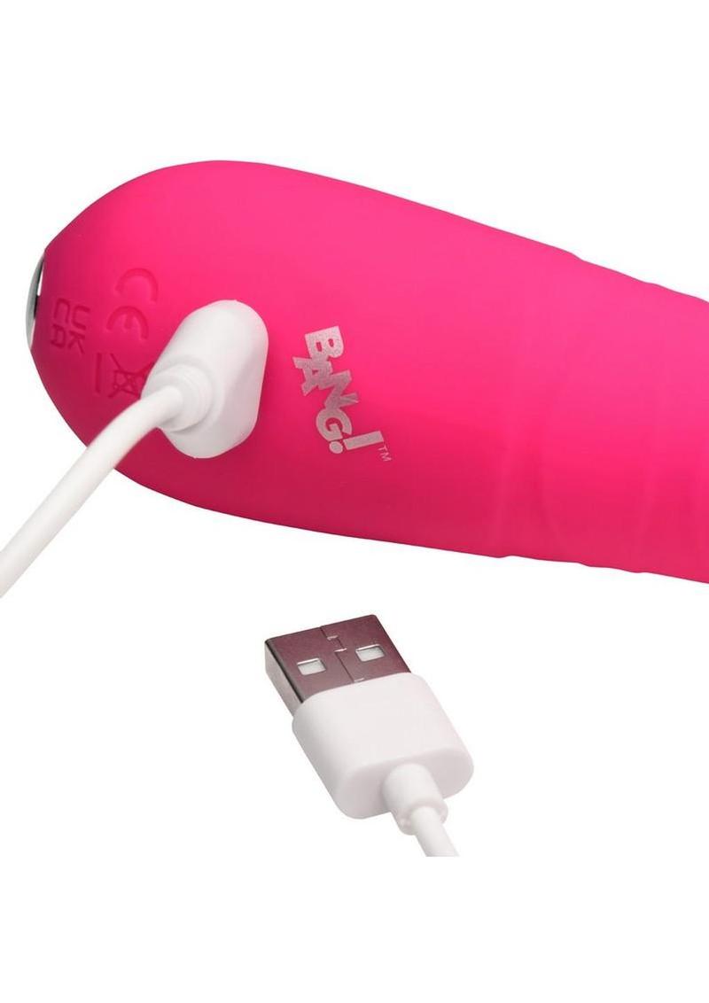 Rechargeable silicone vibrator designed for G spot pleasure and deep thrusting sensations with flexible shaft