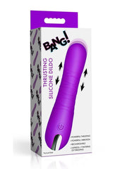 Thrusting G spot vibrator with multiple vibration patterns and soft touch silicone for sensual intimate play