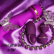 Luxury couples intimacy set with purple toys and jewelry