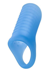 Stretchy liquid silicone enhancer ring with scrotum support strap for added girth and stamina