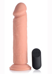 Big Shot Silicone Vibrating Remote Control Rechargeable Dildo - Vanilla - 9in