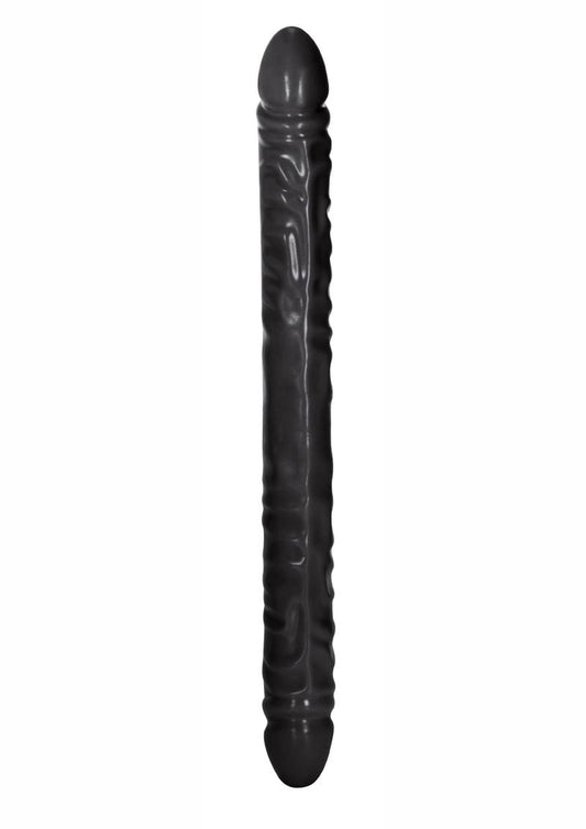 Black Veined Double Dildo - Black - 18in