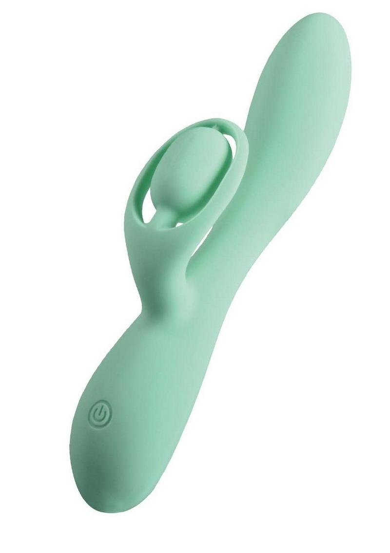 Blaze Romantic Rechargeable Silicone Vibrator - Aqua/Blue