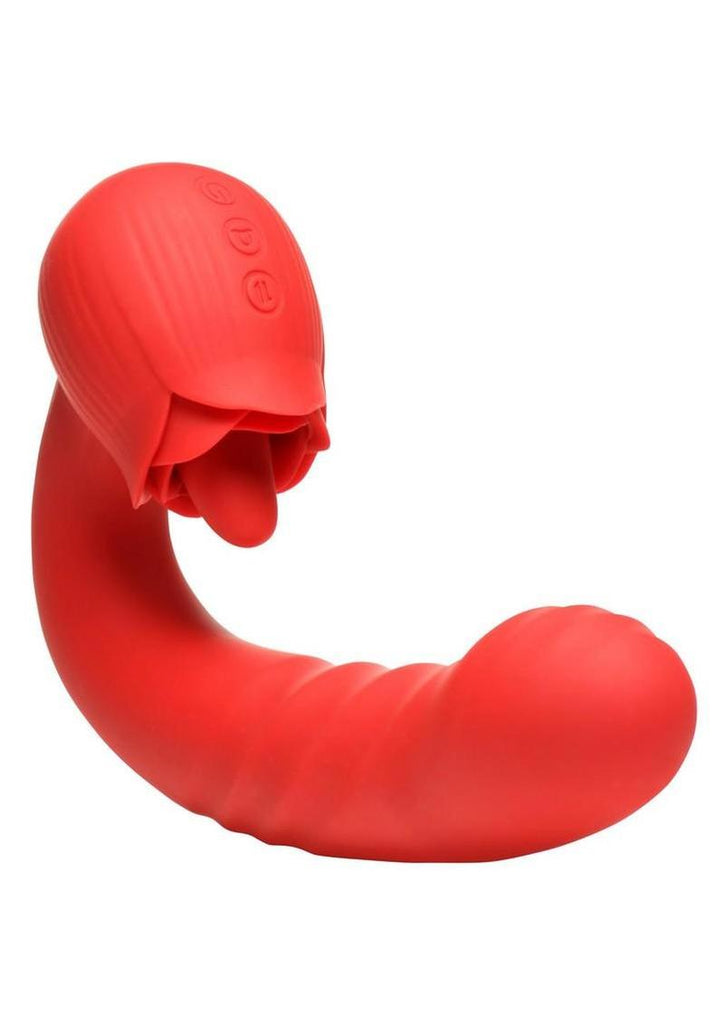 Bloomgasm Thrusting & Licking Rose Vibrator Sex Toy | Primal Pleasure