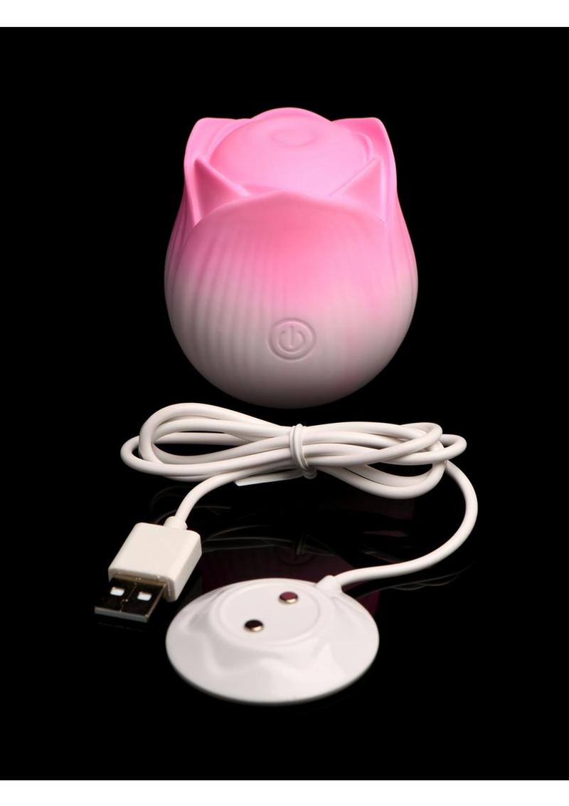 Bloomgasm Pulsing Petals Throbbing Silicone Rechargeable Rose Stimulator