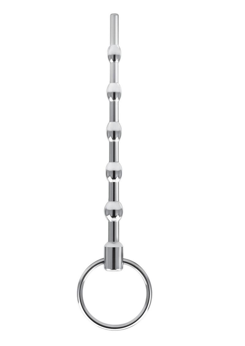 Blue Line Beaded Urethral Sound 4.5in - Stainless - Steel