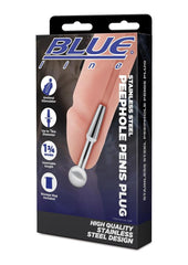 Blue Line Peephole Penis Plug - Stainless - Steel