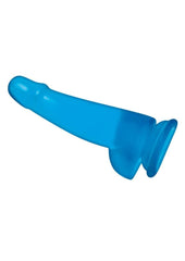 Blue Line Suction Cup Dildo with Balls - Blue - 5.75in