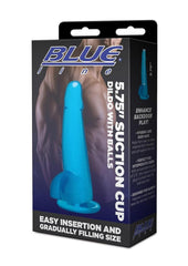 Blue Line Suction Cup Dildo with Balls