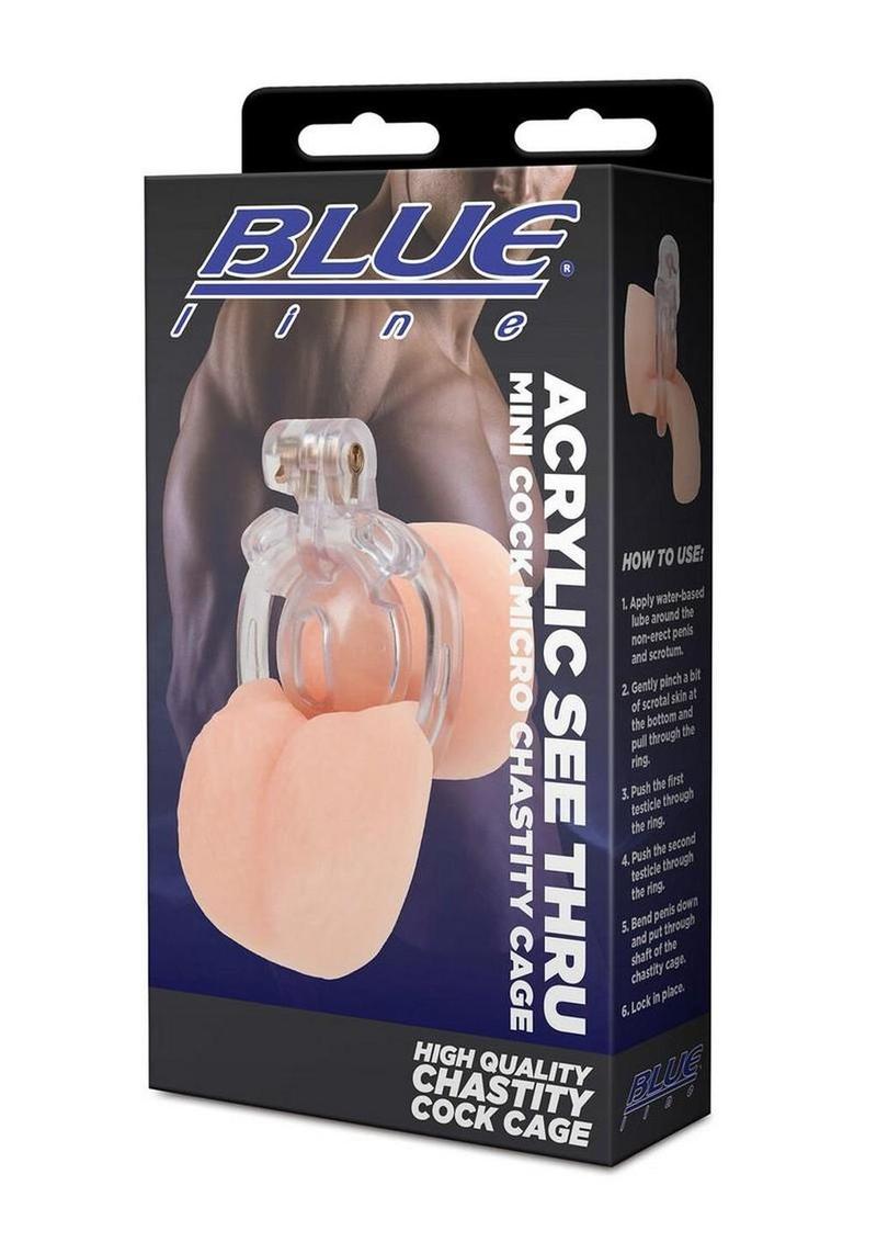 clear acrylic mini cock cage designed for discreet chastity control and comfort
