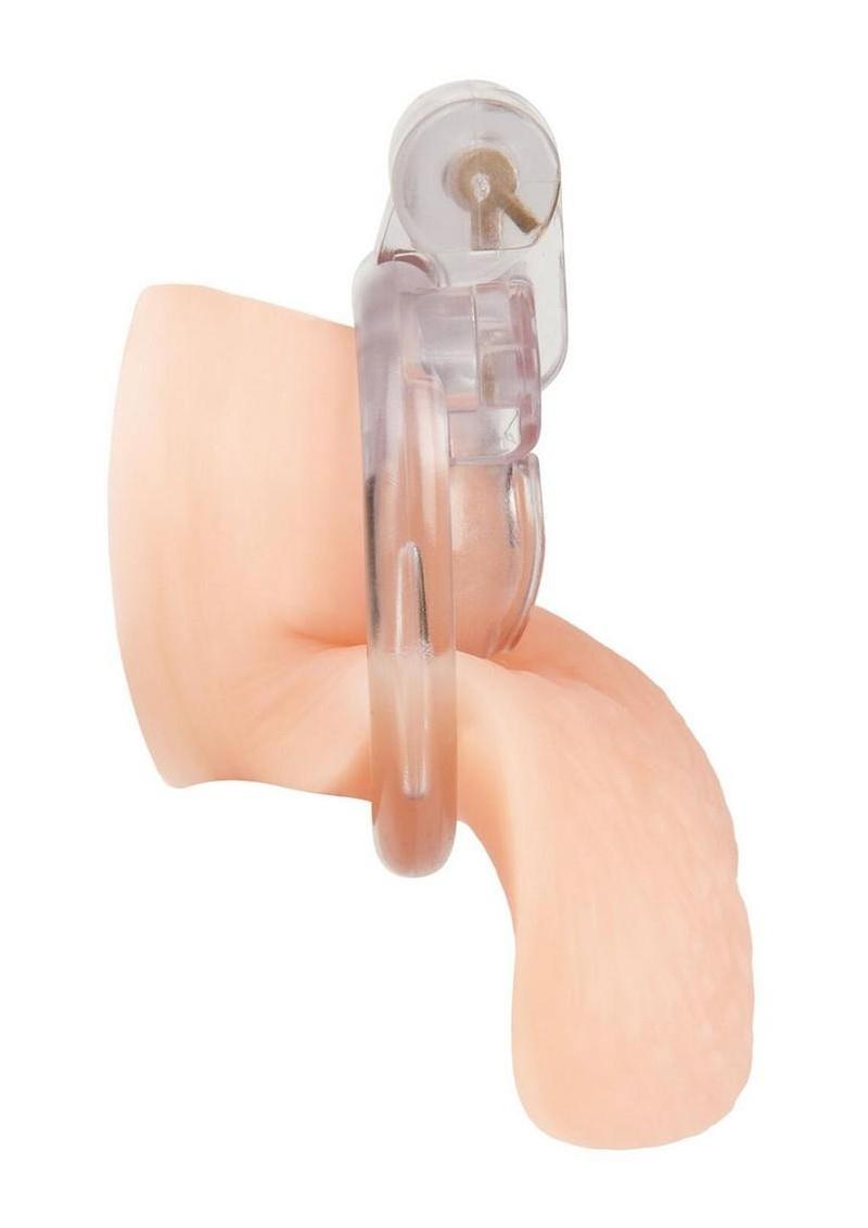 mini chastity cage offering breathable transparent acrylic construction