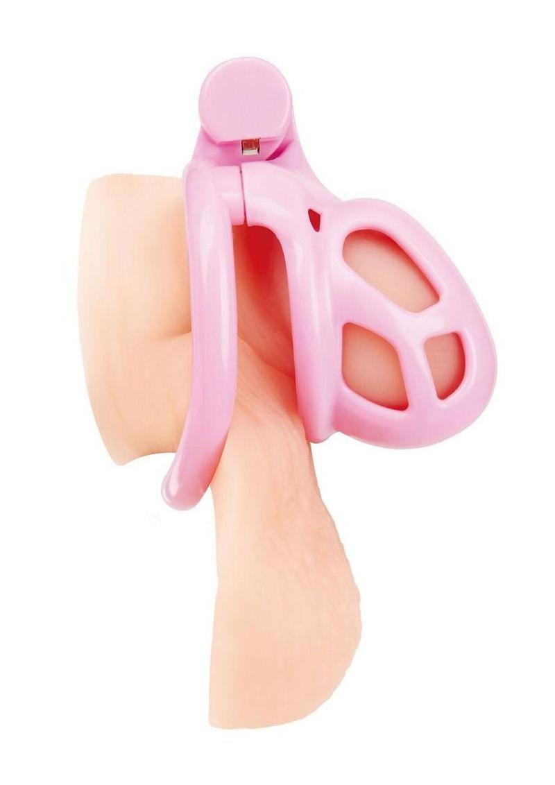 bdsm inspired male chastity toy combining vibrant color design and restrictive pleasure