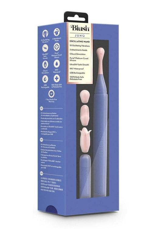Blush Collection Juno Rechargeable Oscillating Wand Vibrator - Purple