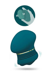 Sculpted silicone clitoral stimulator with rhythmic motion