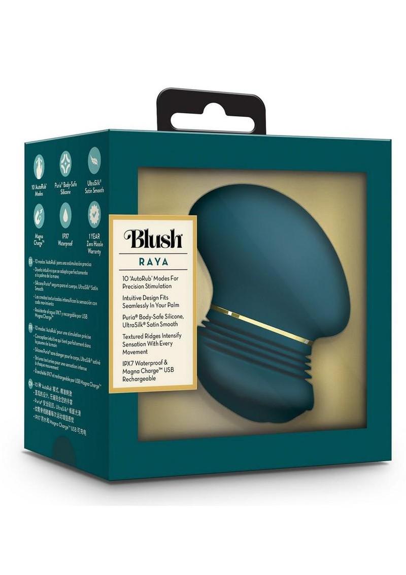 Blush Collection Raya Rechargeable Silicone Clitoral Stimulator - Dark Teal/Teal