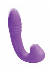 rechargeable silicone thrusting vibrator tongue stimulator body safe silicone thrusting vibrator best female sex toy