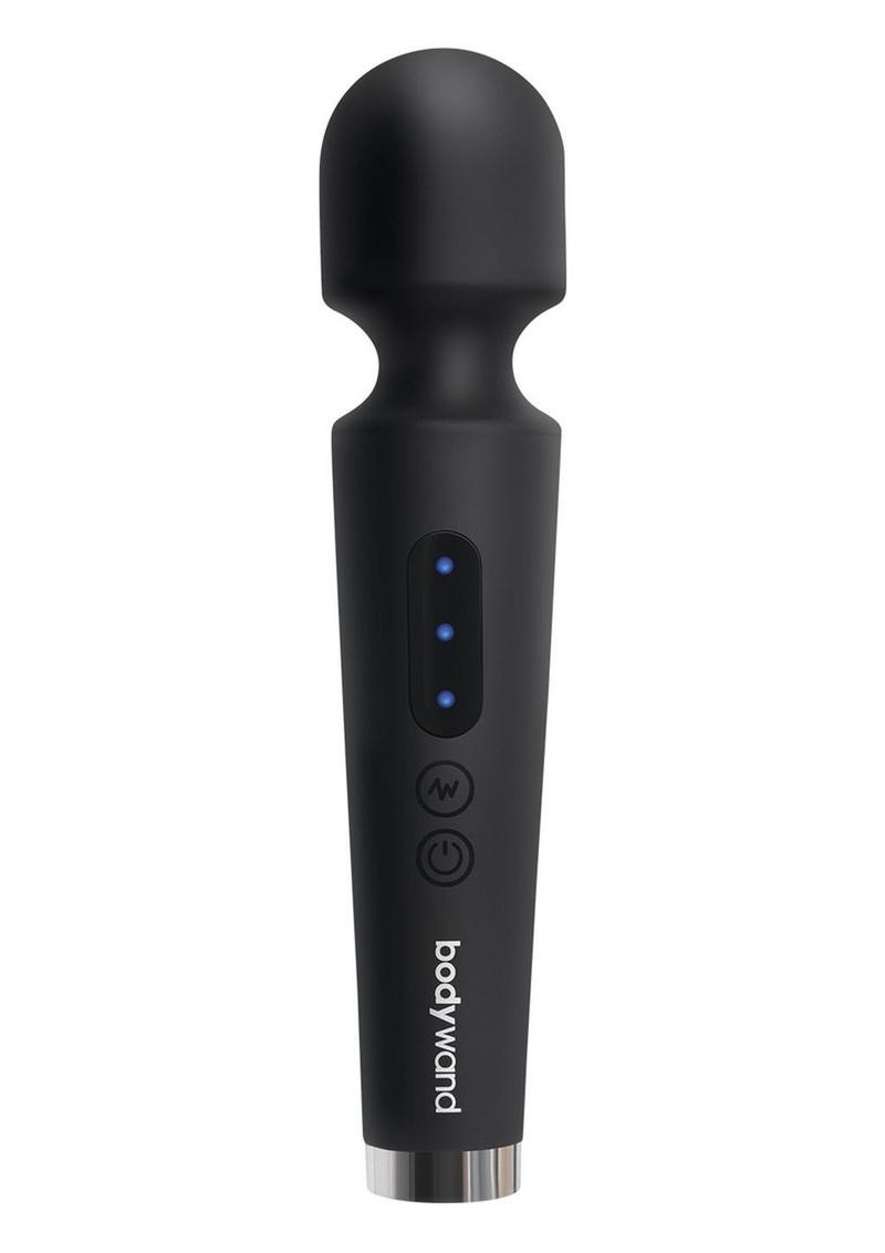 Bodywand Power Wand Rechargeable Silicone Wand Massager - Black - 8in