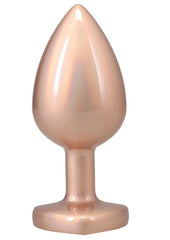 Booty Bling Heart Diamond Jeweled Wearable Metal Plug - Gold/Metal - Large