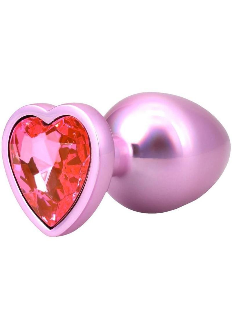 elegant metal butt plug with jewel accent and tapered design for easy insertion