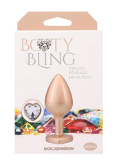 sensual booty bling anal toy featuring heart diamond accent and ergonomic fit