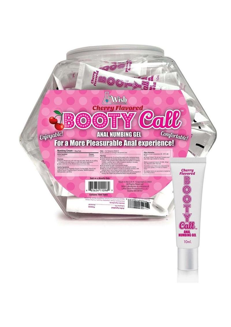 Booty Call Cherry Flavored Anal Numbing Gel - 10ml - 72 Per Bowl