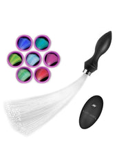 Booty Sparks Vibrating Silicone Optical Fiber Rechargeable Butt Plug with Remote - Black/Multiple