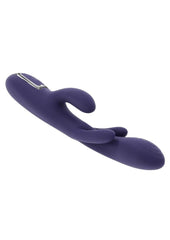Bow Down Rechargeable Silicone Vibrator with Clitoral Stimulator - Purple