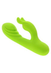 waterproof silicone rabbit vibrator featuring g spot and clitoral stimulation with 10 vibration modes