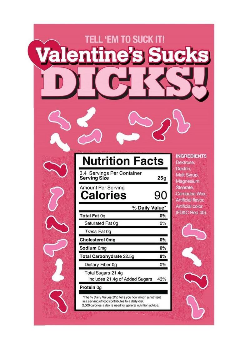 Candyprints Valentine's Suck Dicks Counter - 100 Bags/Display/Per Display