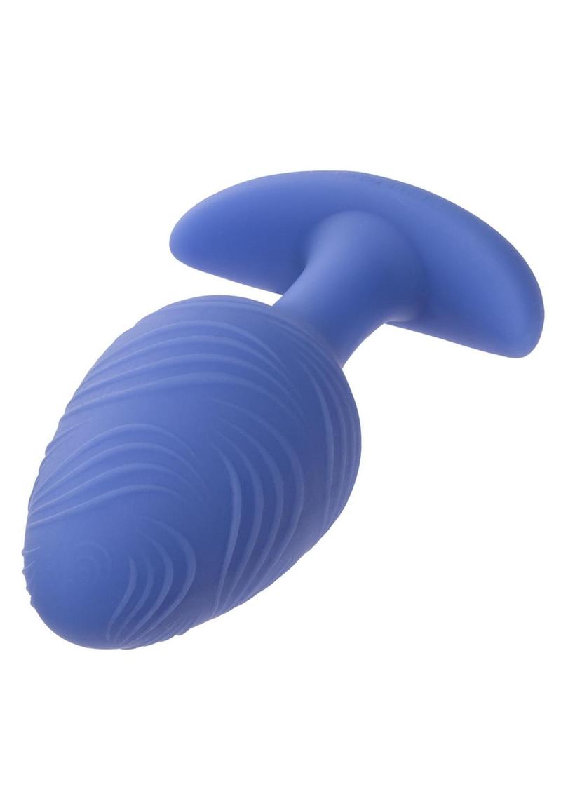 Cheeky Rechargeable Silicone Glow In The Dark Butt Plug - Blue/Glow In The Dark - Large