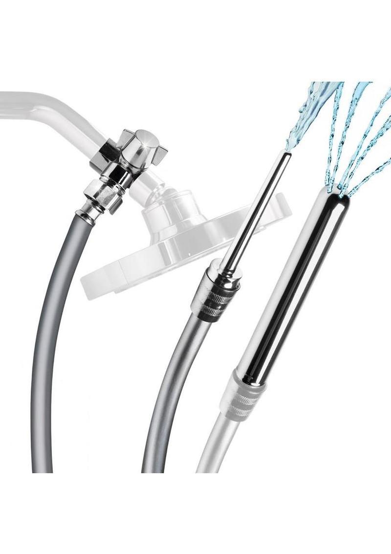 shower enema cleansing system with flexible hose