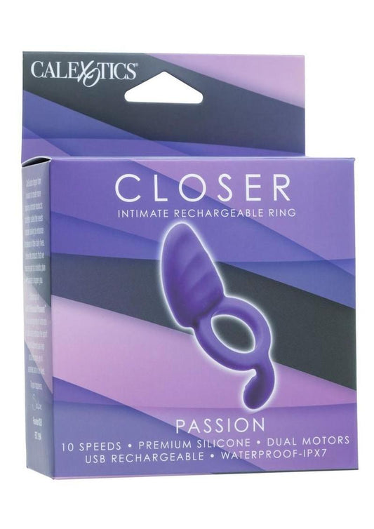 Closer Intimate Rechargeable Silicone Cock Ring Passion - Purple