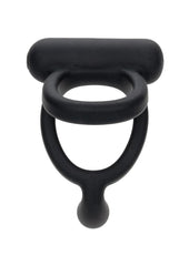 Closer Intimate Rechargeable Silicone Dual Cock Ring Caress - Black