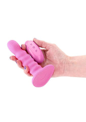 ribbed rechargeable vibrating dildo with wireless remote
