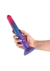 Colours Stacked Silicone Dildo - Blue/Pink - 9in