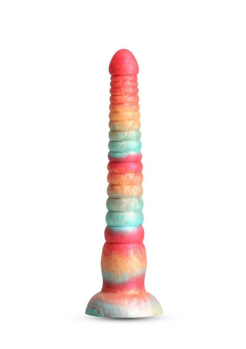 Colours Stacked Silicone Dildo - Gold/Red - 9in