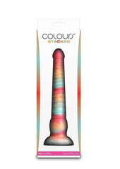 Colours Stacked Silicone Dildo - Gold/Red - 9in