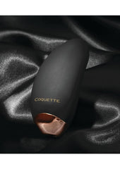 Coquette The Lay Me Down Rechargeable Silicone Vibrator - Black/Gold