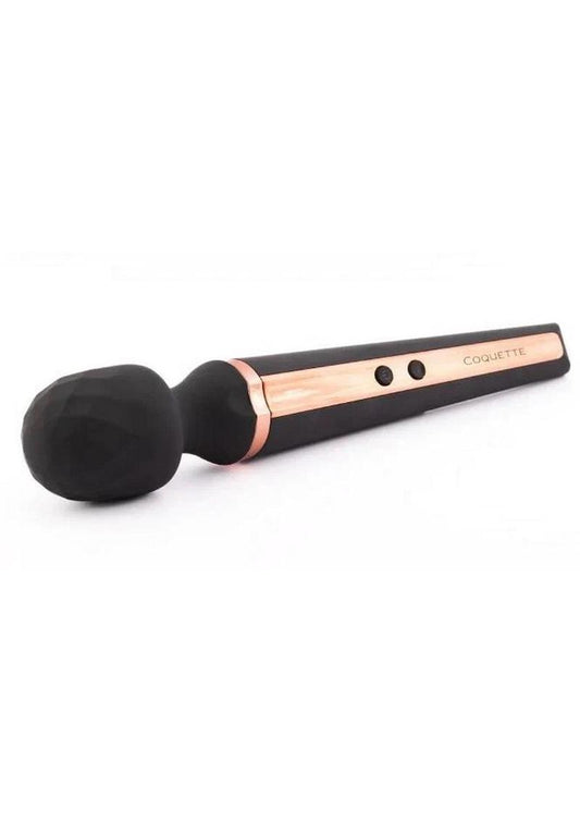 Coquette The Queen Wand Rechargeable Silicone Massager - Black/Gold