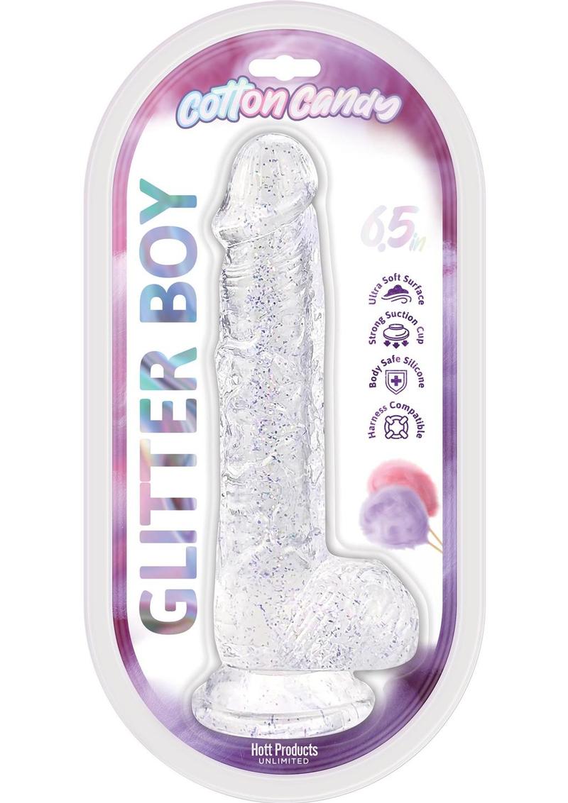 clear glitter dildo with balls