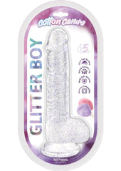 clear glitter dildo with balls