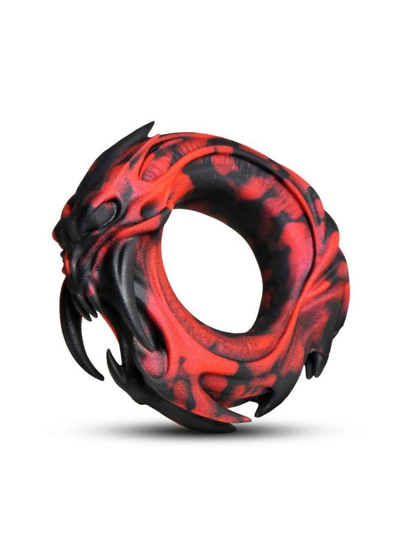 cock ring stretched to show elasticity