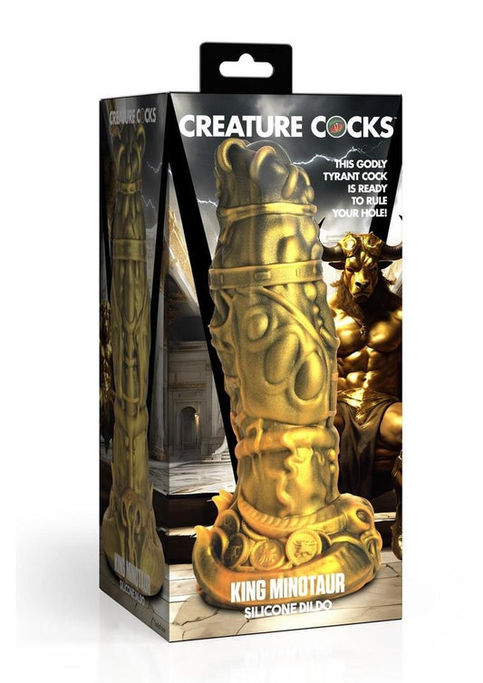 Creature Cock King Minotaur Silicone Dildo - Gold